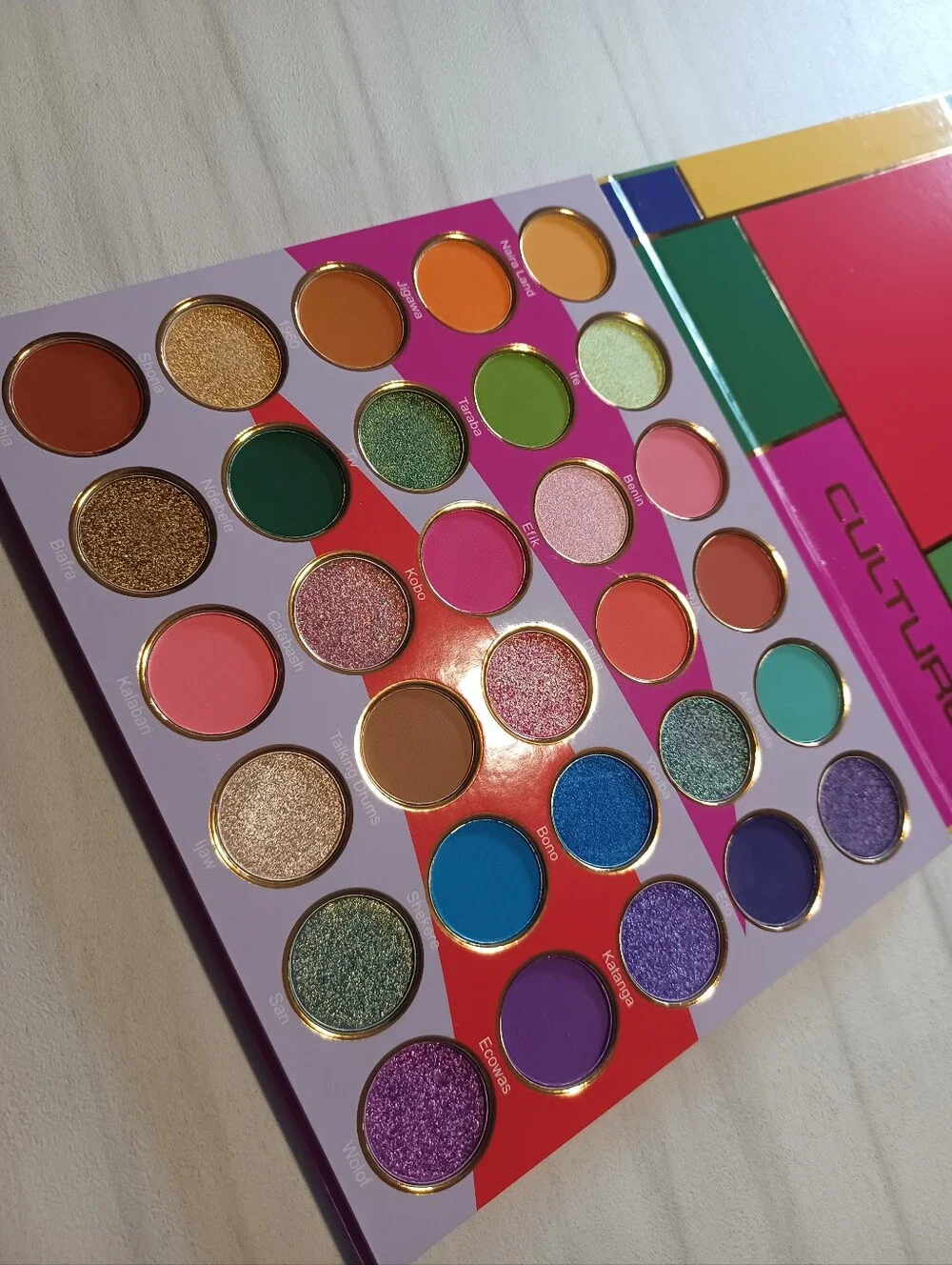 Juvia's Place 30-Color Eyeshadow Palette - Pink, Green, Blue, Purple, Gold, Tan